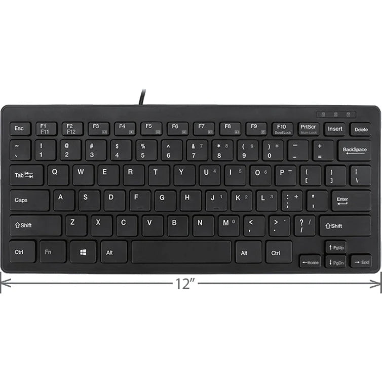 Adesso SlimTouch Mini Keyboard: USB 78-Key QWERTY Layout - Windows - Membrane Keyswitch - Black - Keyboards & Mice