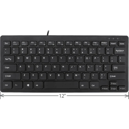 Adesso SlimTouch Mini Keyboard: USB 78-Key QWERTY Layout - Windows - Membrane Keyswitch - Black - Keyboards & Mice