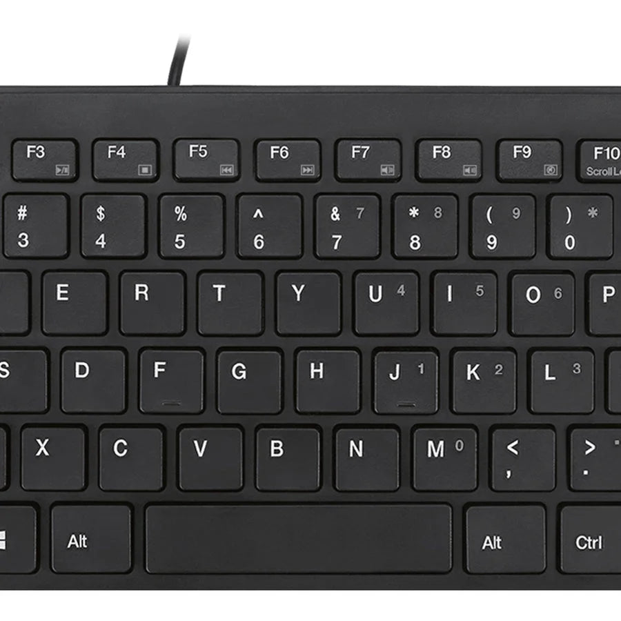 Adesso SlimTouch Mini Keyboard: USB 78-Key QWERTY Layout - Windows - Membrane Keyswitch - Black - Keyboards & Mice