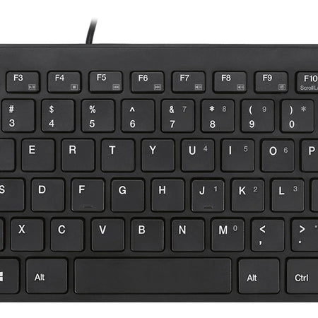 Adesso SlimTouch Mini Keyboard: USB 78-Key QWERTY Layout - Windows - Membrane Keyswitch - Black - Keyboards & Mice