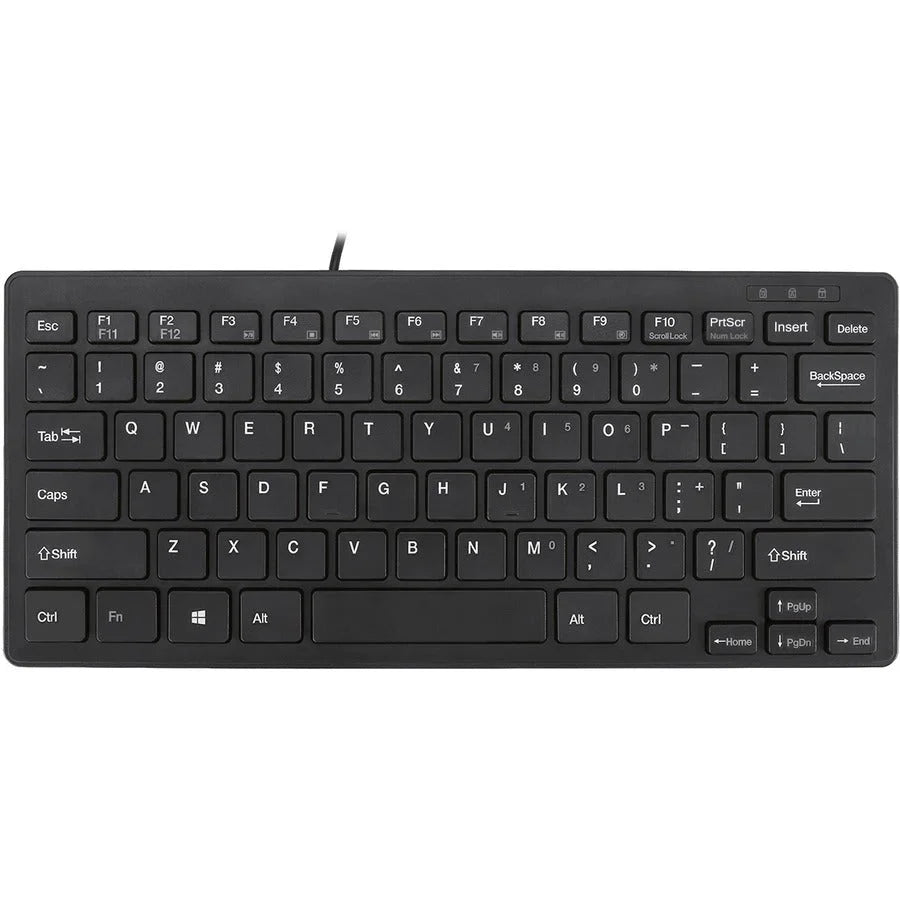 Adesso SlimTouch Mini Keyboard: USB 78-Key QWERTY Layout - Windows - Membrane Keyswitch - Black - Keyboards & Mice