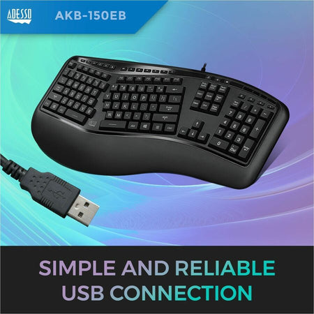 Adesso Tru-Form 150 Ergonomic Keyboard - Alternate-Image2