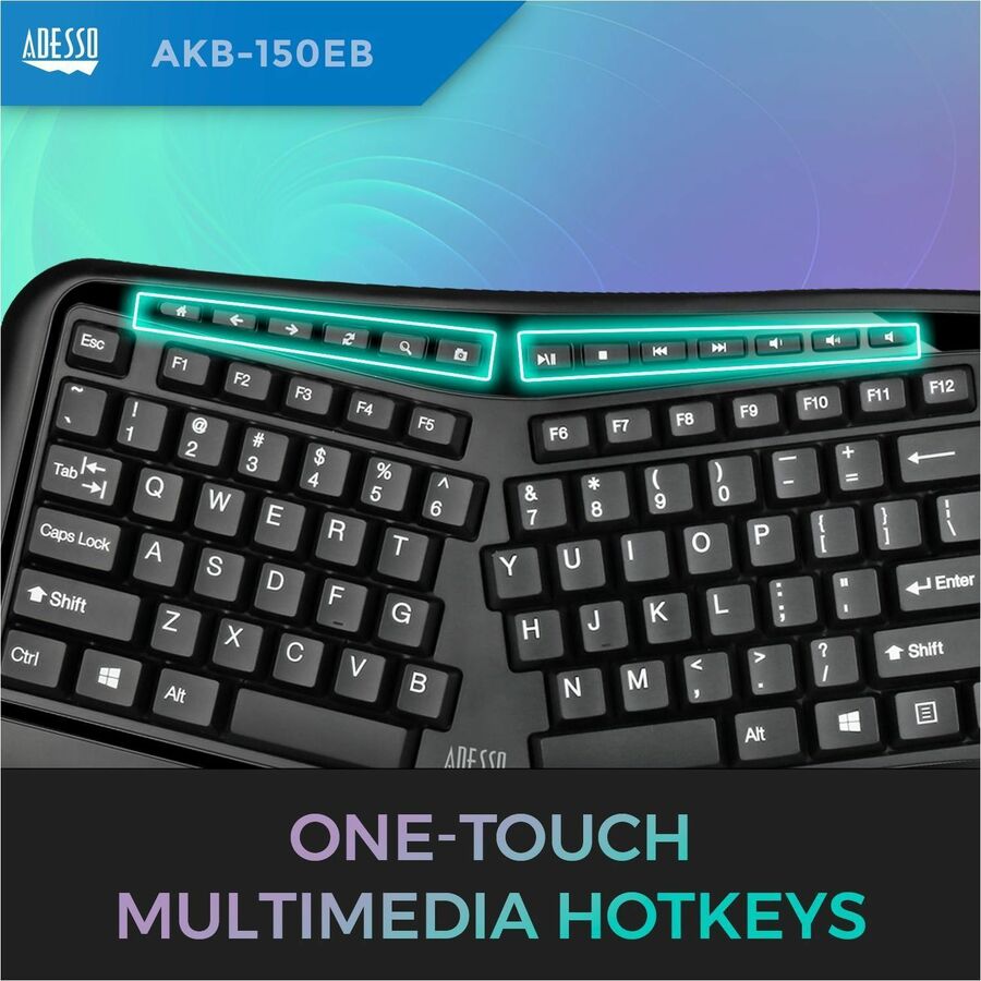 Adesso Tru-Form 150 Ergonomic Keyboard - Alternate-Image5