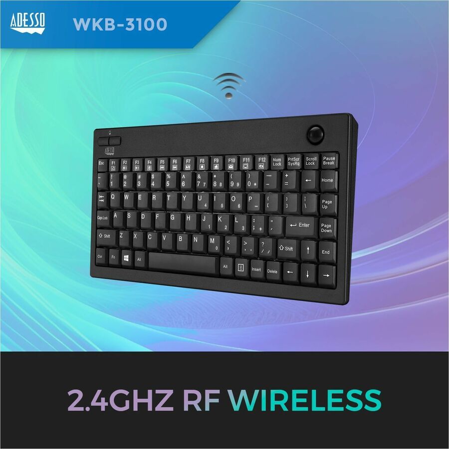 Adesso Wireless Mini Trackball Keyboard - Alternate-Image1
