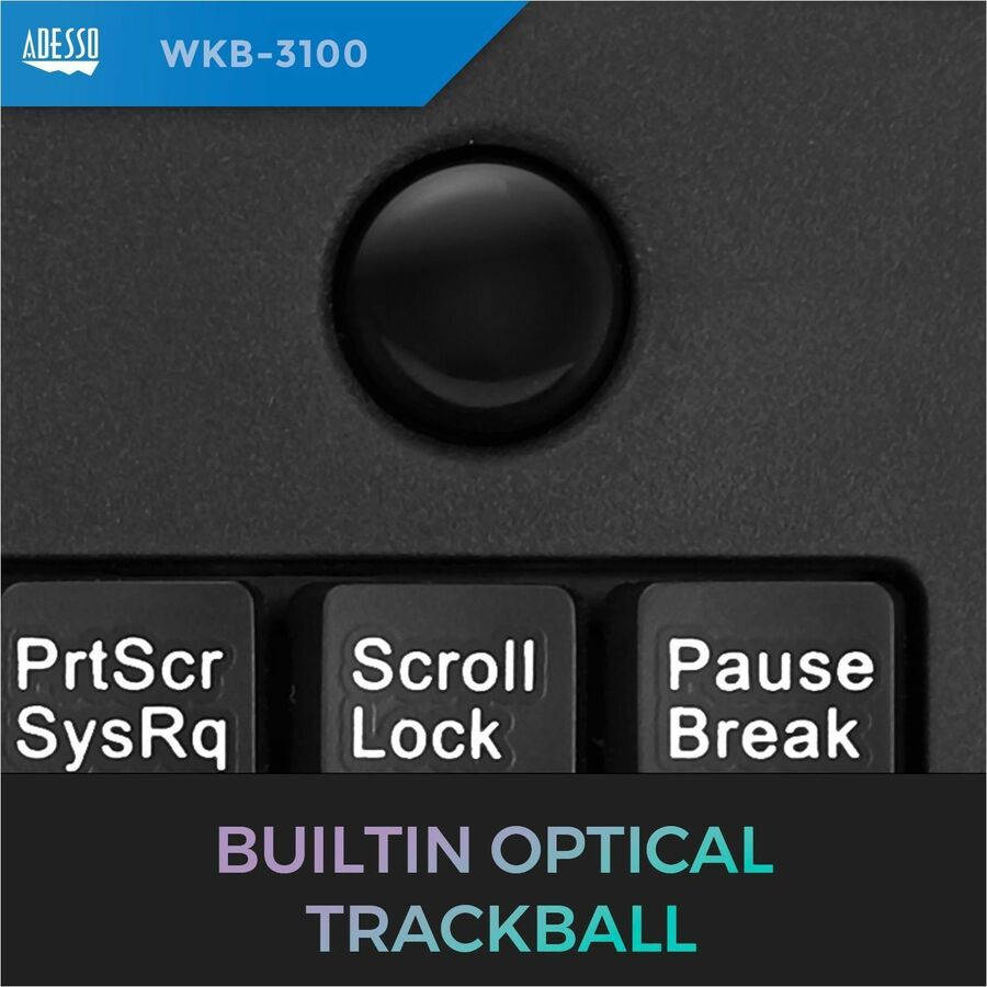 Adesso Wireless Mini Trackball Keyboard - Alternate-Image2