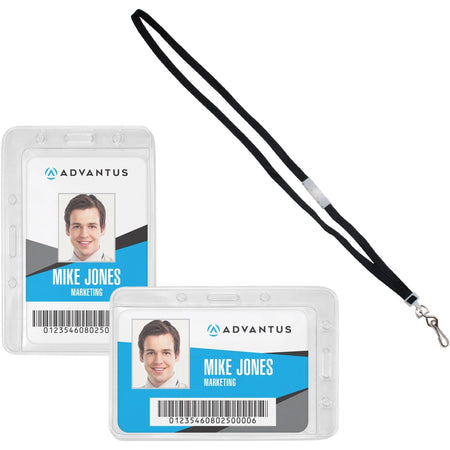 Advantus Antimicrobial ID & Security Pack - Multicolor - 20 - Badges Supplies