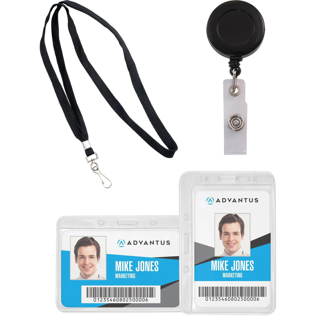 Advantus Badge Holder: Horizontal/Vertical - Clear - 24 Pack - ID Badges & Supplies
