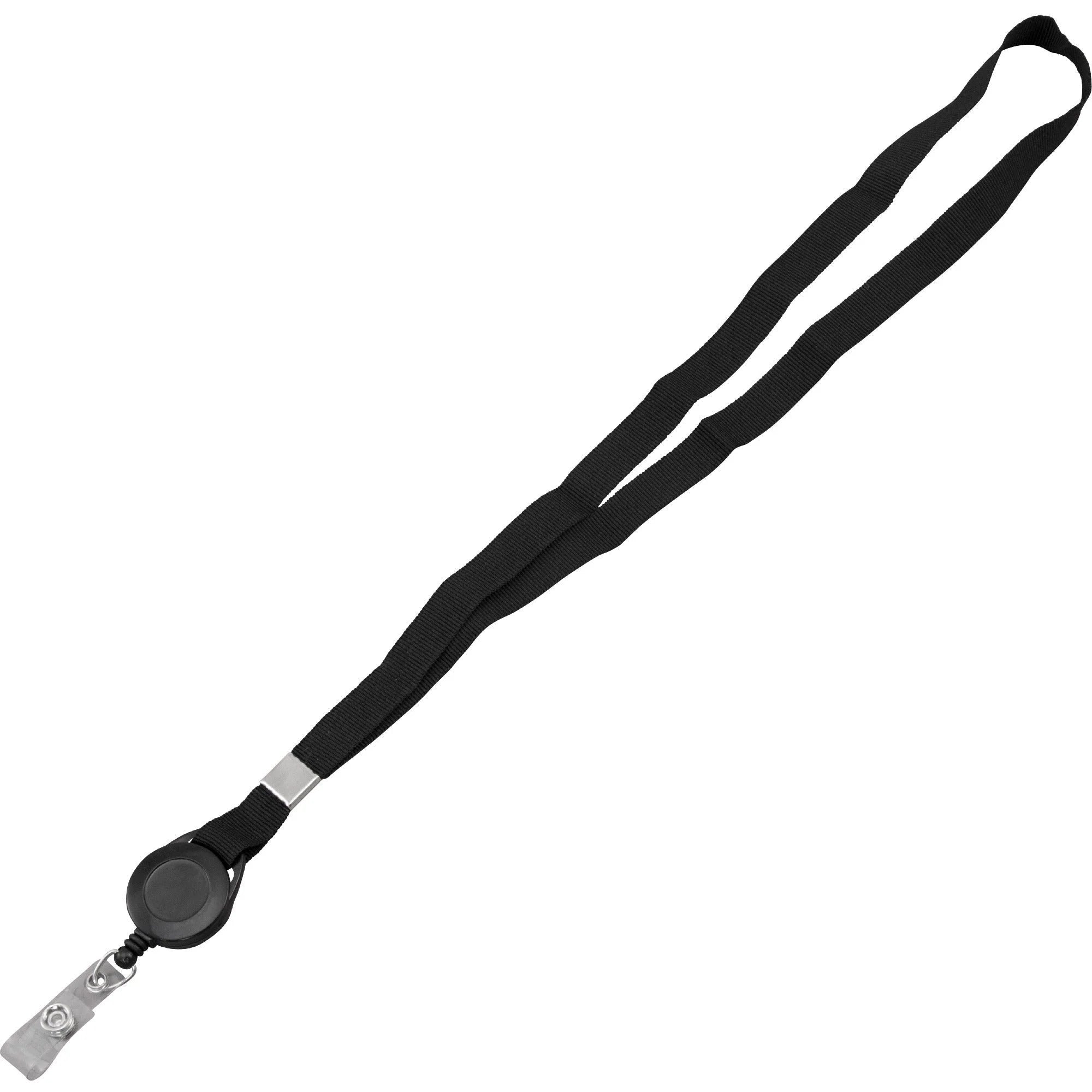 Advantus Badge Reel Lanyard: 36’’ Black Woven - 12 Pack - ID Badges & Supplies