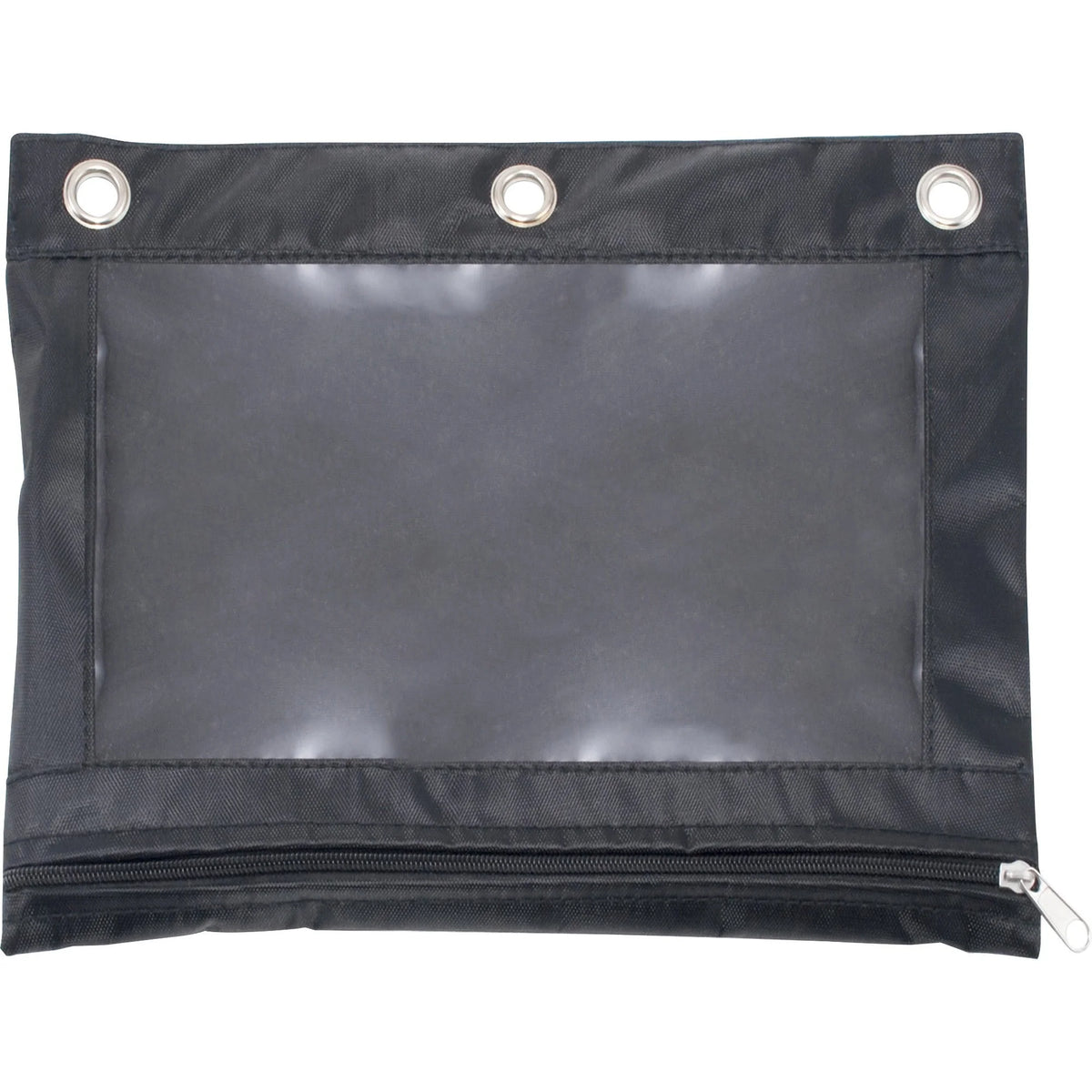 Advantus Binder Pencil Pouch: 10’’ Height x 7.4’’ Width Ring Black/Clear - Storage Pouches