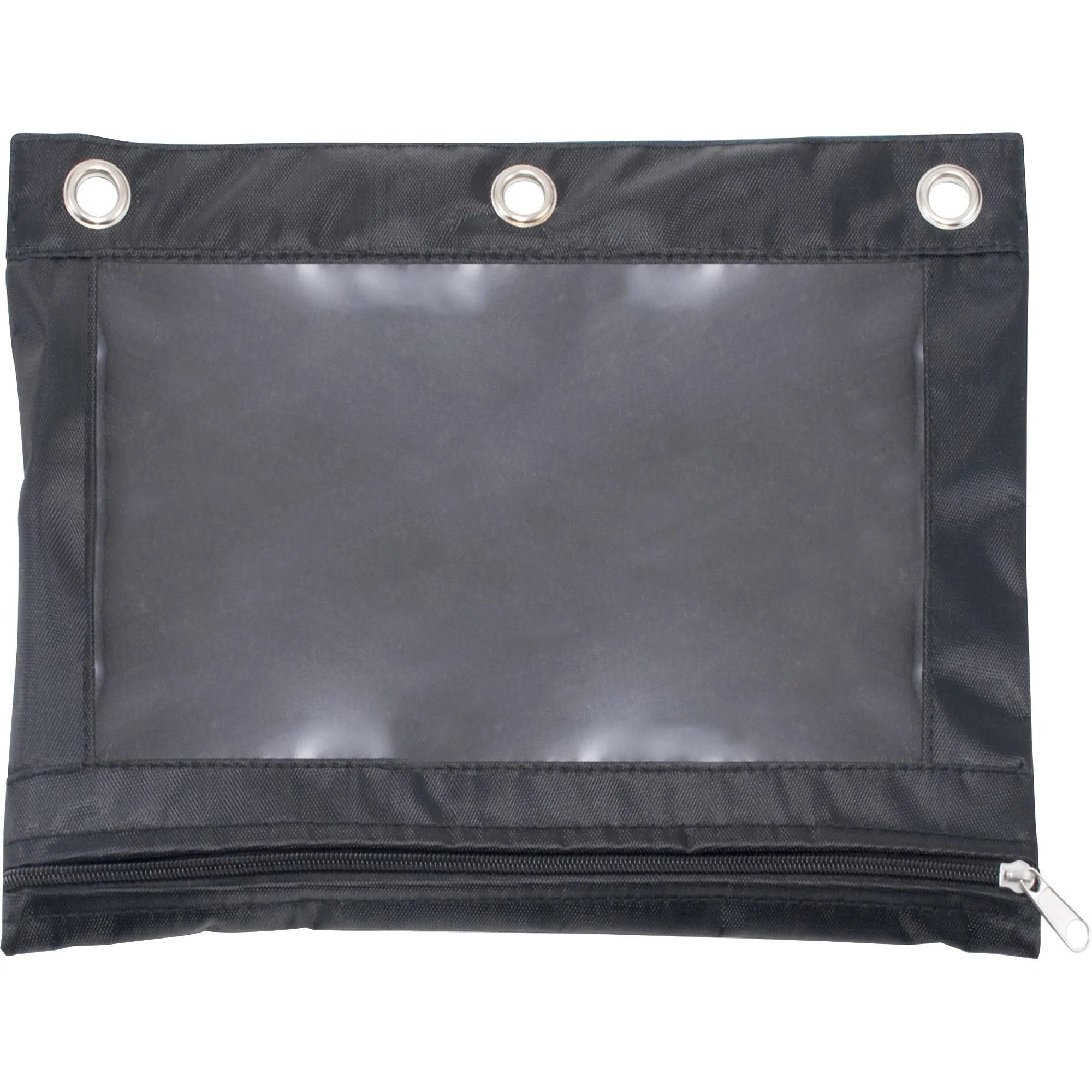 Advantus Binder Pencil Pouch: 10’’ Height x 7.4’’ Width Ring Black/Clear - Storage Pouches