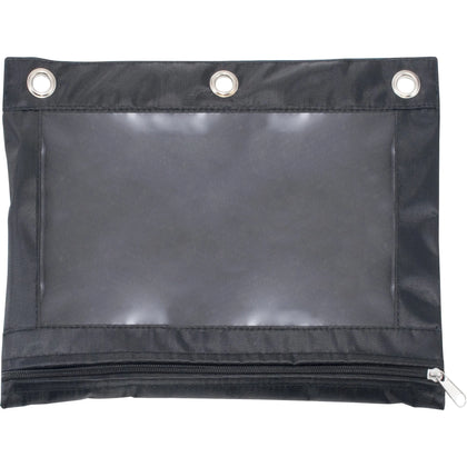 Advantus Binder Pencil Pouch: 10’’ Height x 7.4’’ Width Ring Black/Clear - Storage Pouches