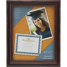 Advantus Certificate Frame - 8.50’’ x 11’’ Size - Desktop - Vertical Horizontal - Dust Resistant Debris - Rosewood - 1