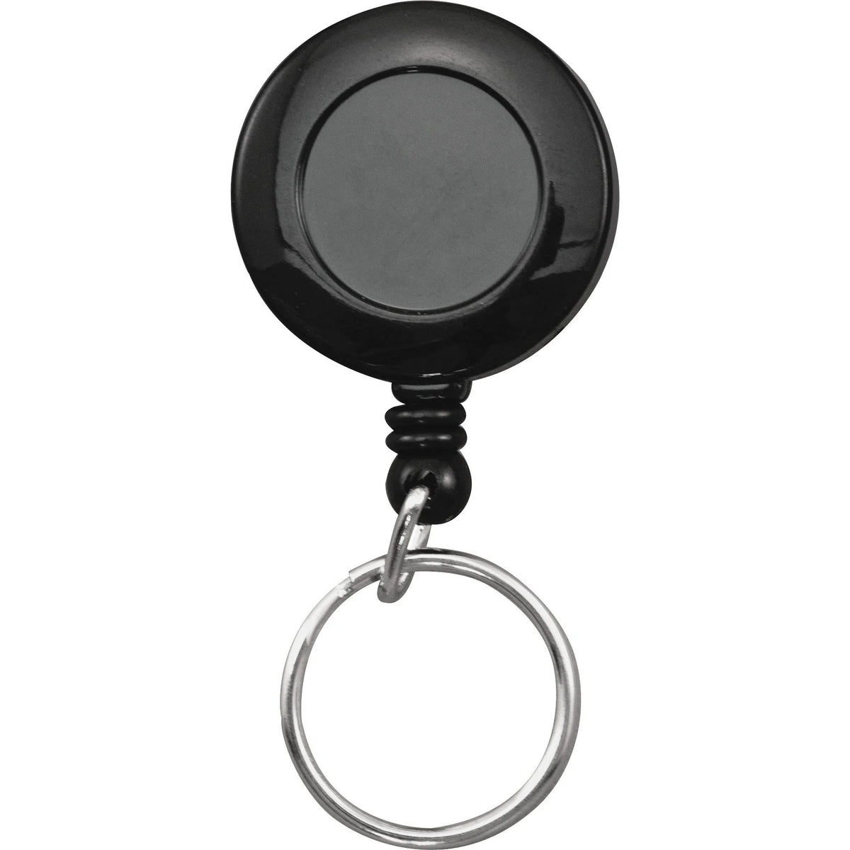 Advantus Clip-on Ring Retractable ID Reel - Black - Sturdy - 12/Box - Badges & Supplies