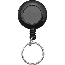 Advantus Clip-on Ring Retractable ID Reel - Black - Sturdy - 12/Box - Badges & Supplies
