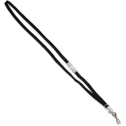 Advantus Deluxe Breakaway Neck Lanyard: 36’’ Black Nylon & Metal - 24/Box - ID Badges Supplies