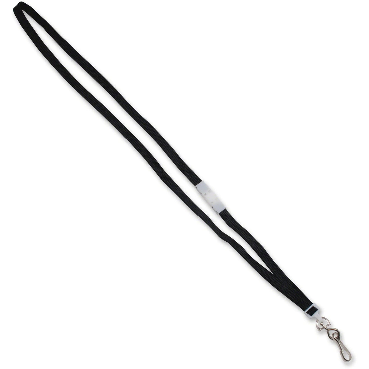 Advantus Deluxe Breakaway Neck Lanyard: 36’’ Black Nylon & Metal - 24/Box - ID Badges Supplies