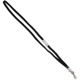 Advantus Deluxe Breakaway Neck Lanyard: 36’’ Black Nylon & Metal - 24/Box - ID Badges Supplies