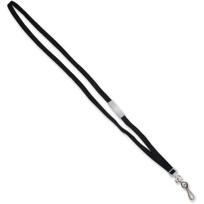 Advantus Deluxe Breakaway Neck Lanyard: 36’’ Black Nylon & Metal - 24/Box - ID Badges Supplies