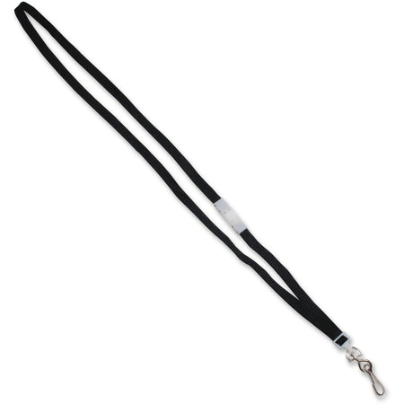 Advantus Deluxe Breakaway Neck Lanyard: 36’’ Black Nylon & Metal - 24/Box - ID Badges Supplies