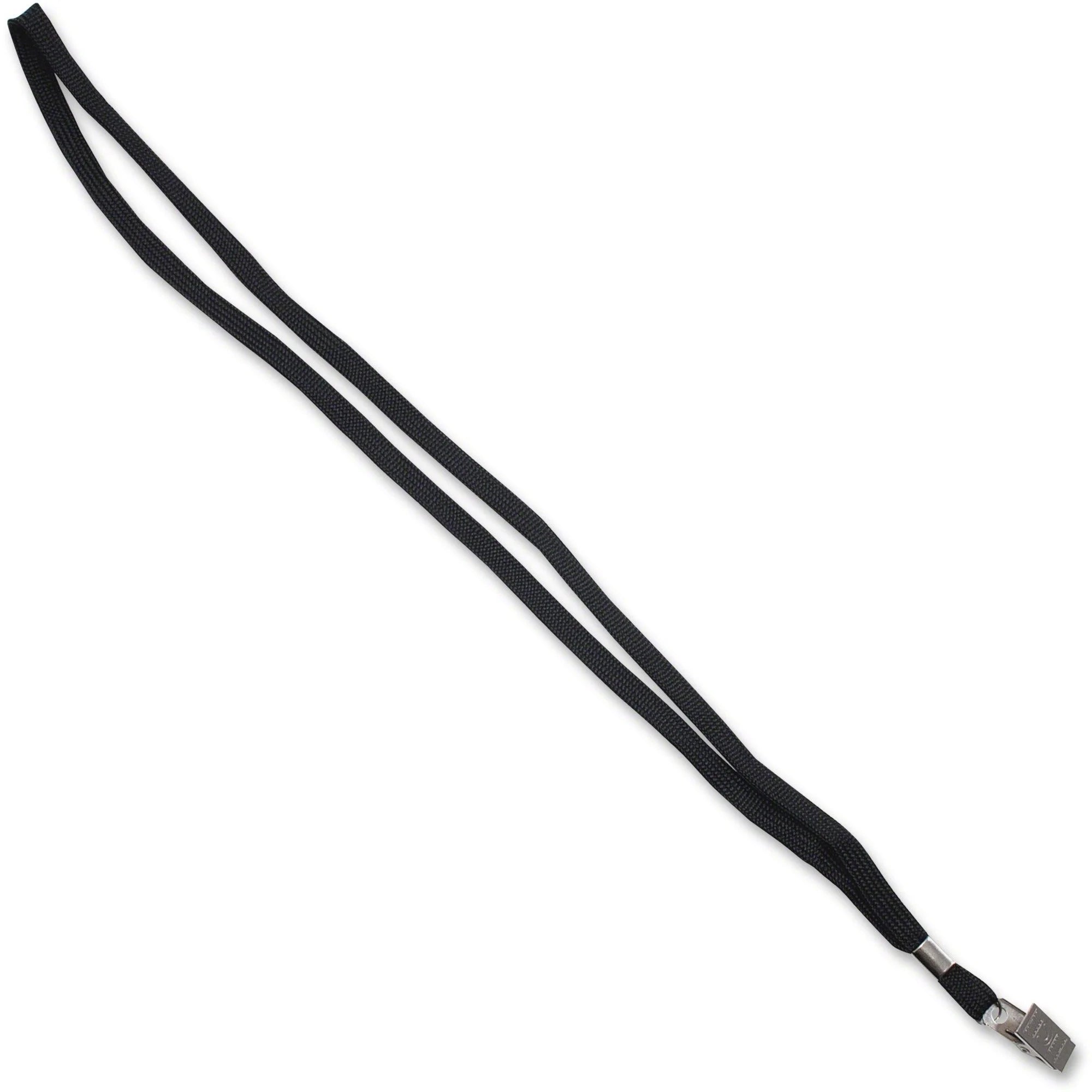 Advantus Deluxe Breakaway Neck Lanyard: Badge Clip 36’’ Length Black - 24/Box - ID Badges & Supplies