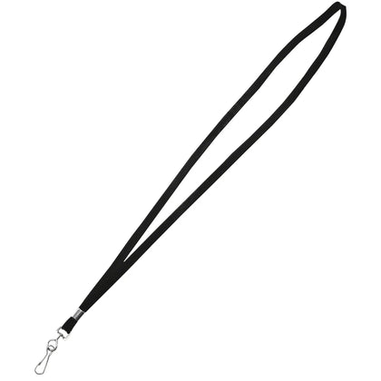 Advantus Deluxe Lanyard with J-Hook - 36’’ Length - Black - Pack of 24 - ID Badges & Supplies