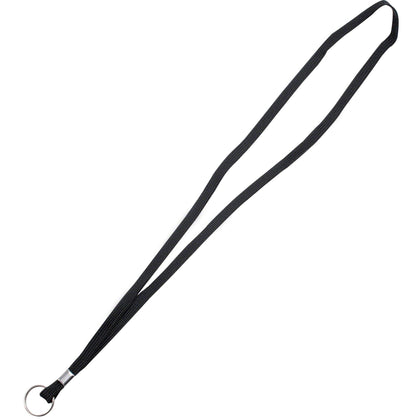 Advantus Deluxe Lanyard with Key Ring: Black Nylon & Cotton 36’’ Length - ID Badges Supplies
