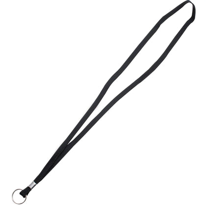 Advantus Deluxe Lanyard with Key Ring: Black Nylon & Cotton 36’’ Length - ID Badges Supplies