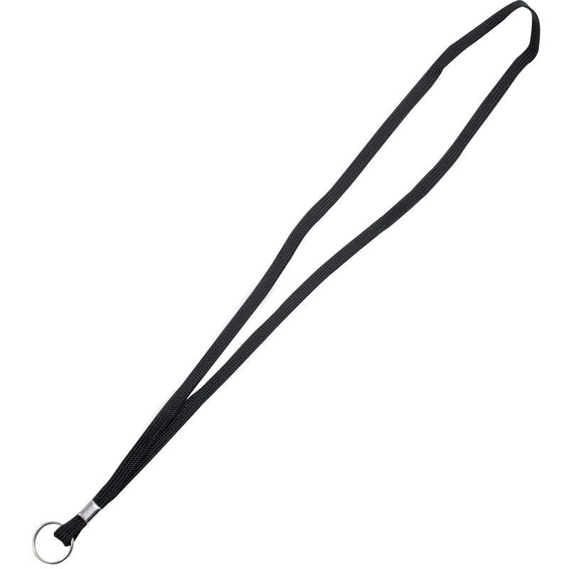 Advantus Deluxe Lanyard with Key Ring: Black Nylon & Cotton 36’’ Length - ID Badges Supplies