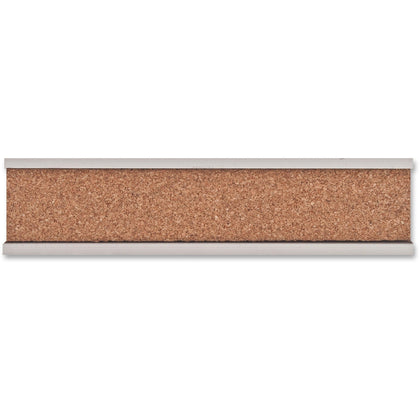 Advantus Display Rail: 1’’ x 96’’ Natural Cork Surface - Satin Aluminum Frame - Maps Flags & Globes