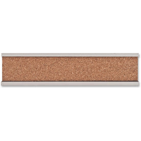 Advantus Display Rail: 2’’x96’’ Brown Cork Board - Satin Aluminum Frame - Maps Flags & Globes