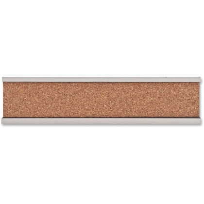 Advantus Display Rail: 2’’x96’’ Brown Cork Board - Satin Aluminum Frame - Maps Flags & Globes