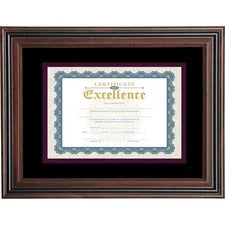 Advantus Double Matted Certificate Frame - 11’’ x 14’’ Size - Vertical Horizontal - Mat Dust Resistant Debris