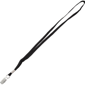 Advantus Flat Clip Lanyard: 36’’ Black Woven Metal - 100/Box - ID Badges & Supplies