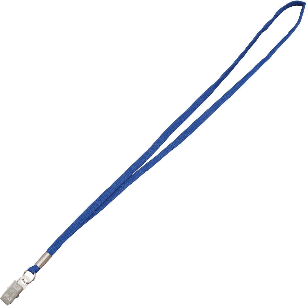 Advantus Flat Clip Lanyard: 36’’ Blue Woven Metal - 100/Box - ID Badges & Supplies