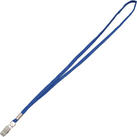 Advantus Flat Clip Lanyard: 36’’ Blue Woven Metal - 100/Box - ID Badges & Supplies