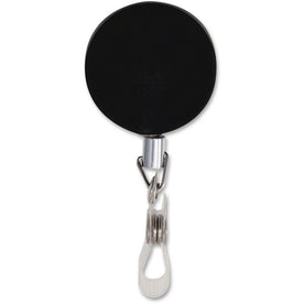Advantus Heavy-duty Retractable ID Reel - Black/Silver - 12/Box - Badges & Supplies