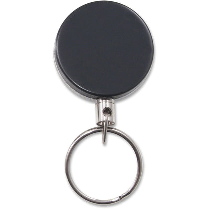 Advantus Heavy-Duty Steel Chain ID Reel - 6 Pack - Silver & Black - Badges Supplies