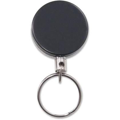 Advantus Heavy-Duty Steel Chain ID Reel - 6 Pack - Silver & Black - Badges Supplies