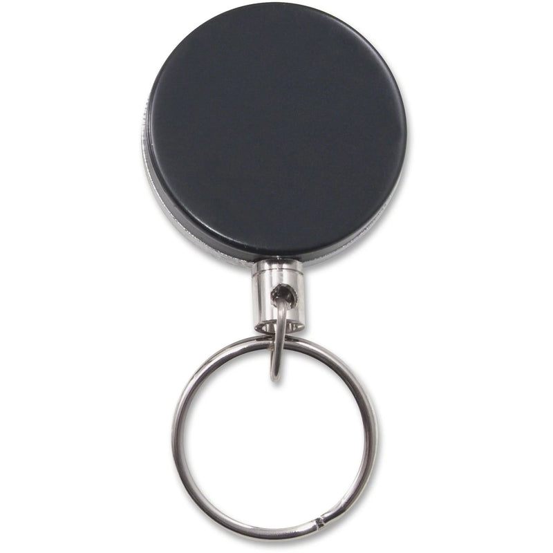 Advantus Heavy-Duty Steel Chain ID Reel - 6 Pack - Silver & Black - Badges Supplies