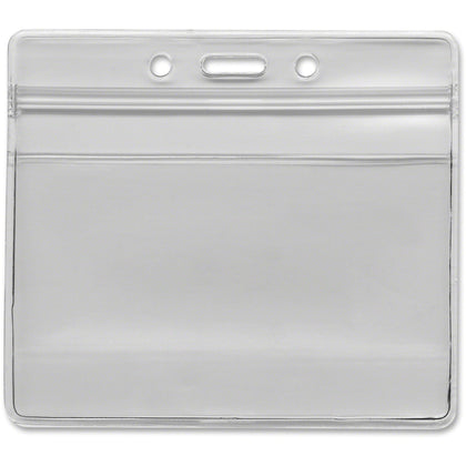 Advantus Horizontal Resealable Badge Holder - Clear Vinyl 50-Pack - ID Badges & Supplies