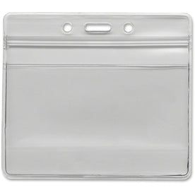 Advantus Horizontal Resealable Badge Holder - Clear Vinyl 50-Pack - ID Badges & Supplies