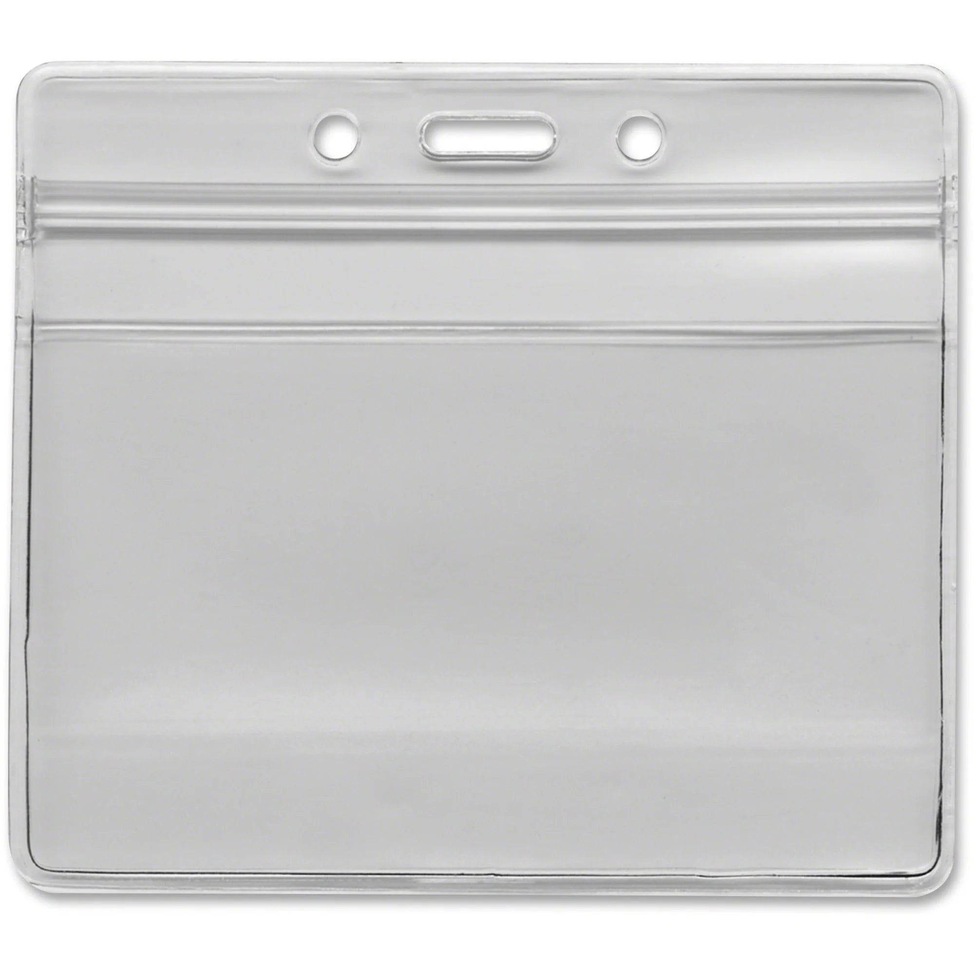 Advantus Horizontal Resealable Badge Holder - Clear Vinyl 50-Pack - ID Badges & Supplies