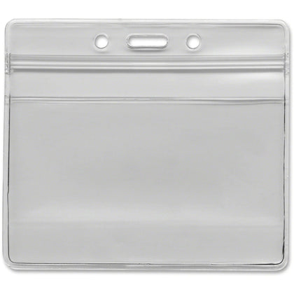 Advantus Horizontal Resealable Badge Holder - Clear Vinyl 50-Pack - ID Badges & Supplies