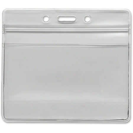 Advantus Horizontal Resealable Badge Holder - Clear Vinyl 50-Pack - ID Badges & Supplies