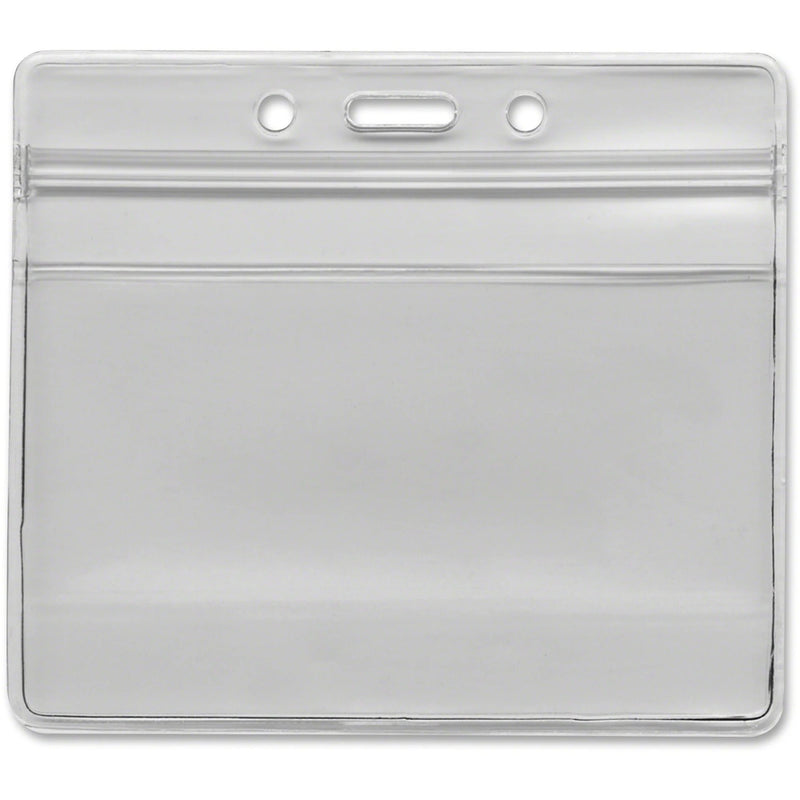 Advantus Horizontal Resealable Badge Holder - Clear Vinyl 50-Pack - ID Badges & Supplies