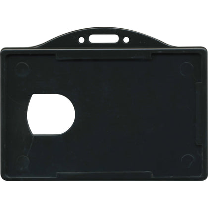 Advantus ID Card Holder: Horizontal Black 3.38’’ x 2.13’’ - 25 Pack - Badges & Supplies