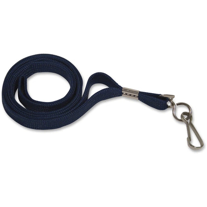 Advantus J-Hook Deluxe Lanyard: 36’’ Blue - Nylon/Cotton/Metal - 24/Box - ID Badges & Supplies