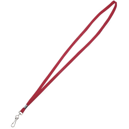 Advantus J-Hook Deluxe Lanyard: 36’’ Red Nylon/Cotton/Metal - 24/Box - ID Badges & Supplies