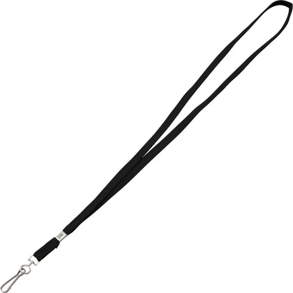 Advantus Metal Clasp Lanyard: 36’’ Black Woven & - 100/Box - ID Badges Supplies