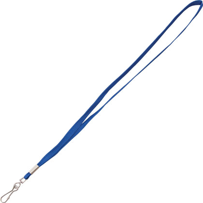 Advantus Metal Clasp Lanyard: 36’’ Blue Woven & - 100/Box - ID Badges Supplies